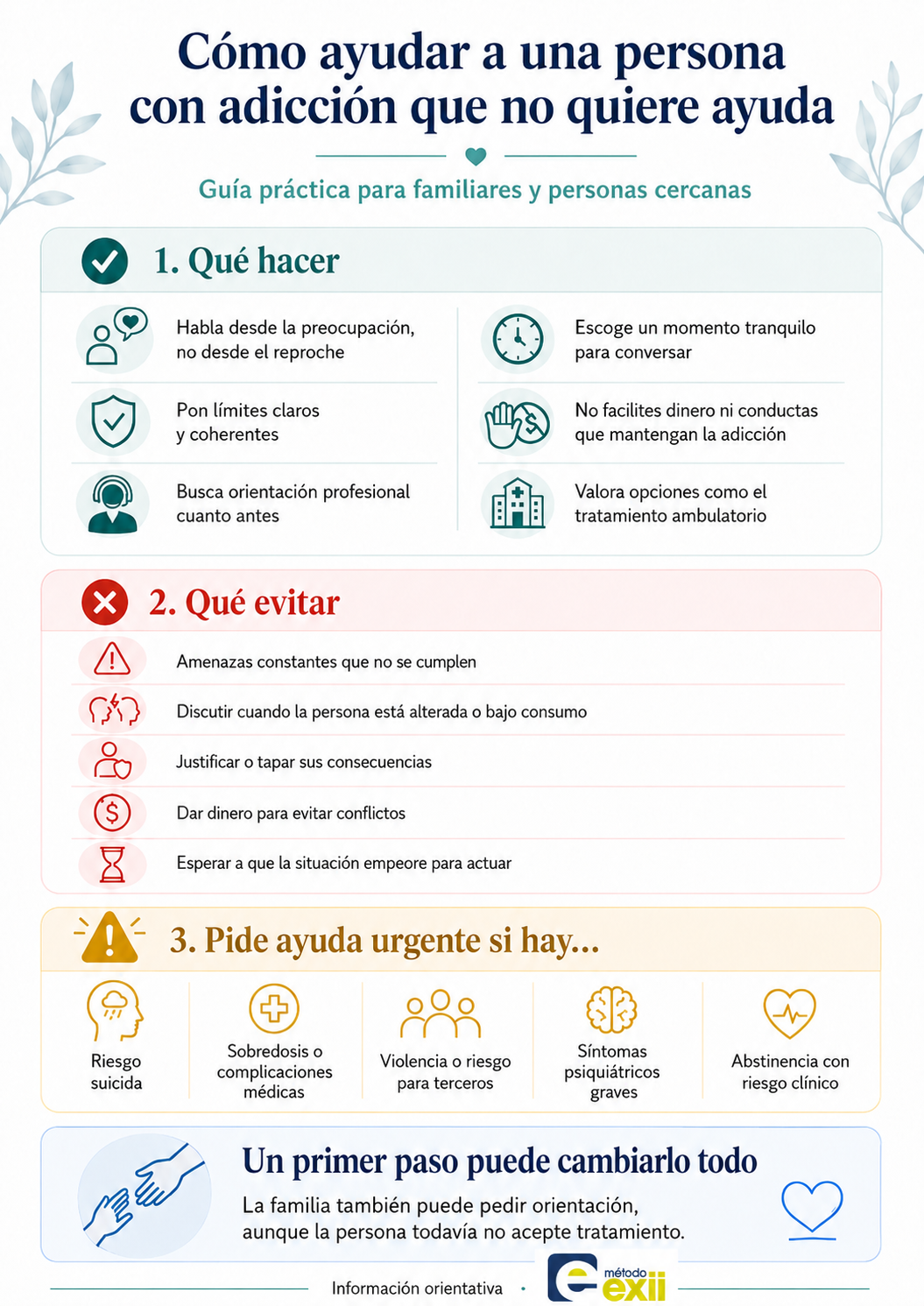 guía sobre cómo ayudar a una persona con adicción que no quiere ayuda